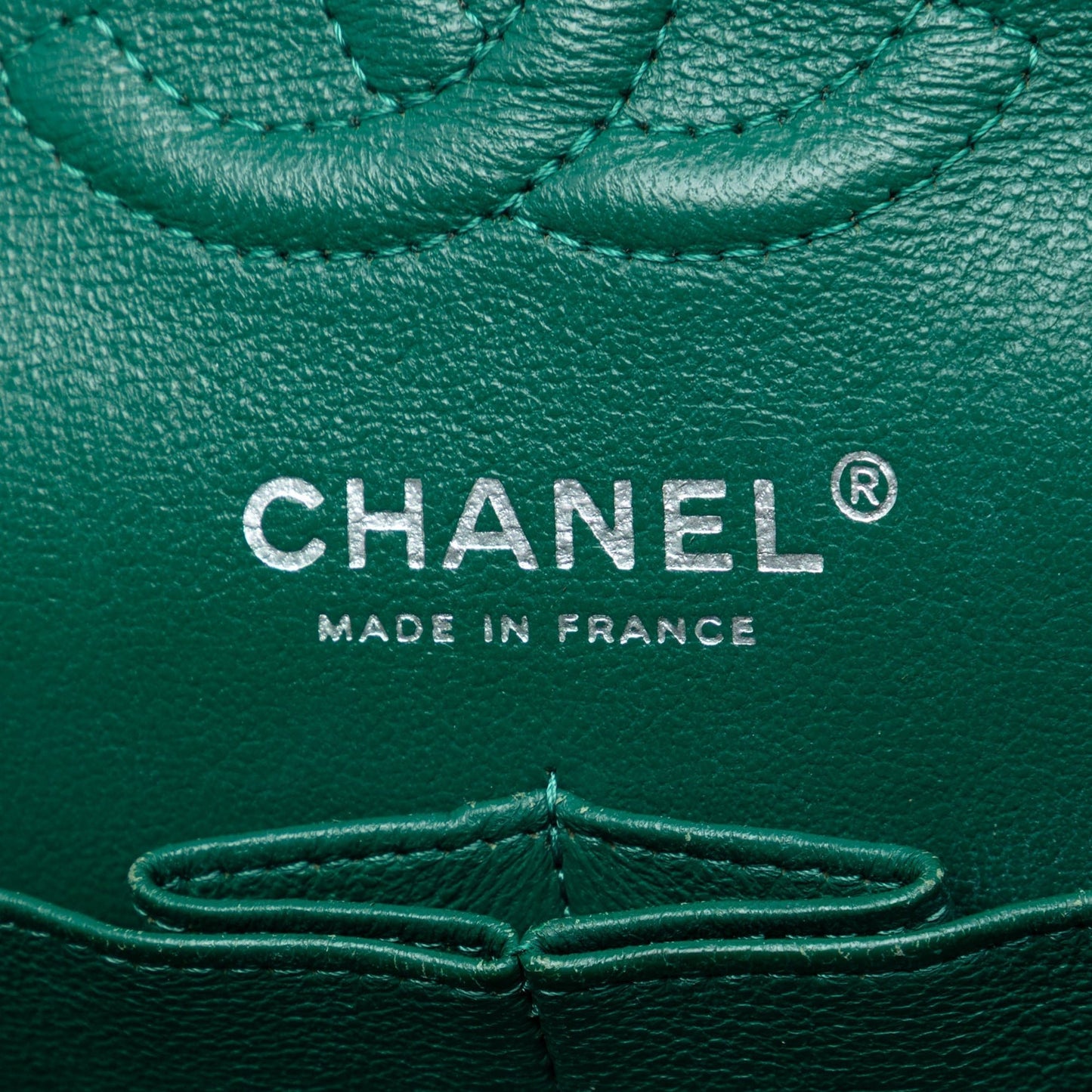 Chanel Classic Flap Small Agnello Verde Smeraldo Hardware Argento — 2018 - Etoilux
