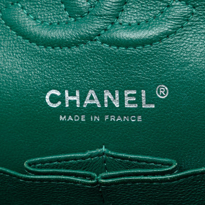 Chanel Classic Flap Small Agnello Verde Smeraldo Hardware Argento — 2018 - Etoilux