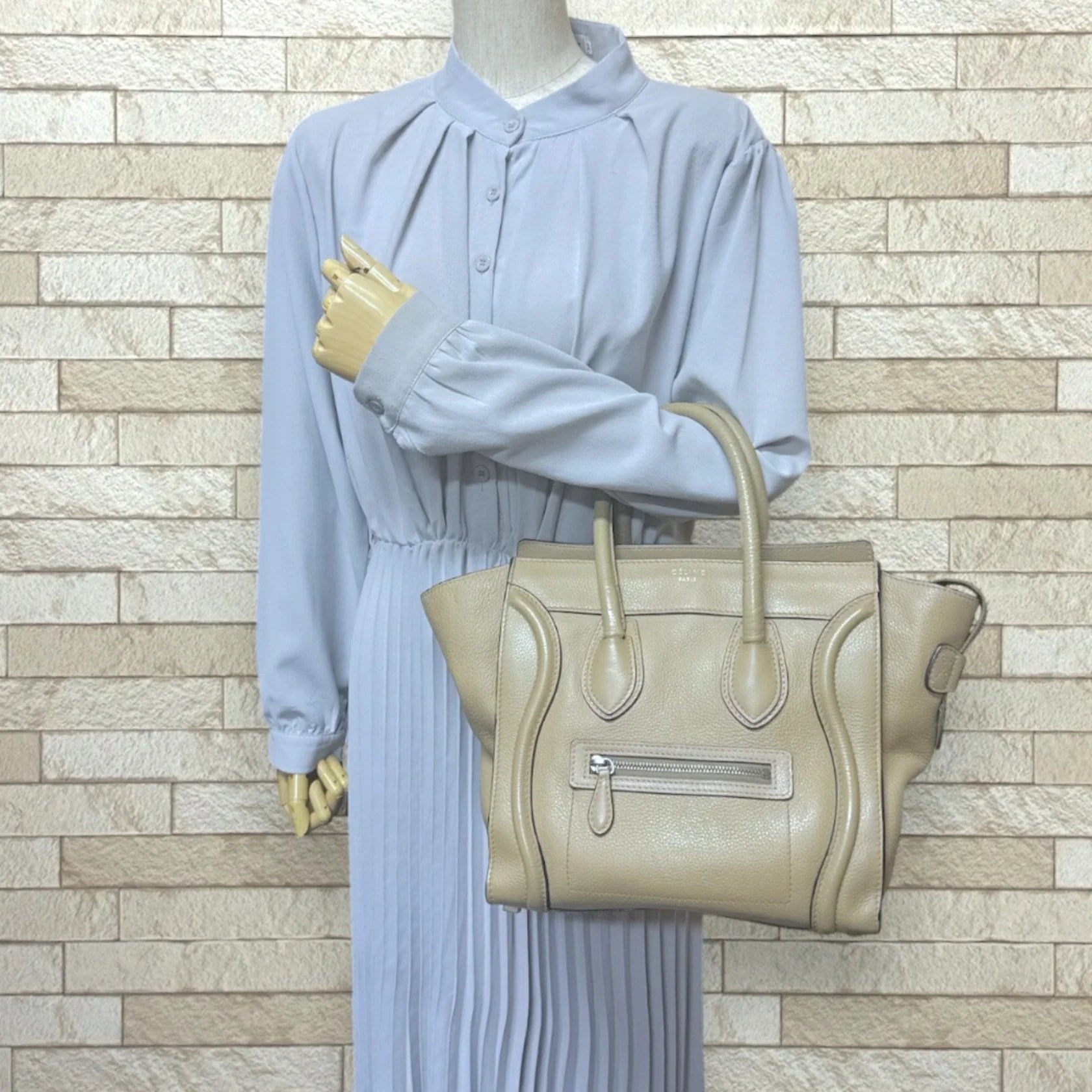 Céline Luggage Micro Tote – Pelle Beige - Etoilux