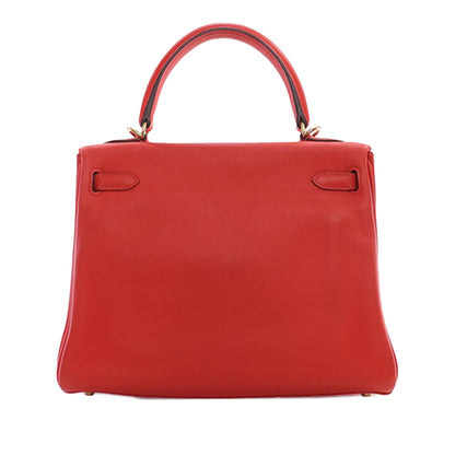 Hermès Kelly II Retourne 25 in pelle Swift Rouge Pivoine Anno 2015 – Made in France - Etoilux