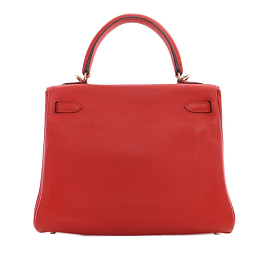 Hermès Kelly II Retourne 25 in pelle Swift Rouge Pivoine Anno 2015 – Made in France - Etoilux