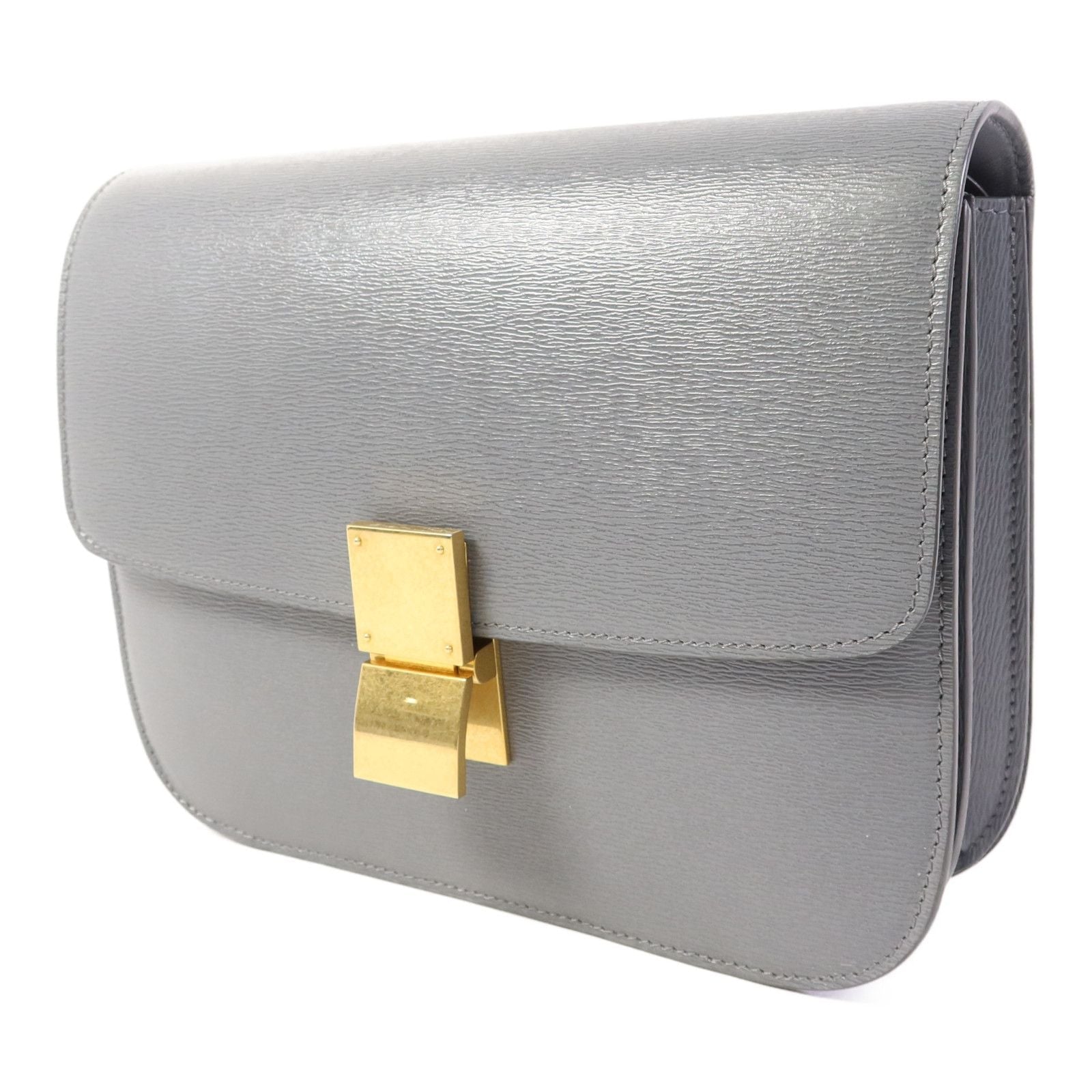 Céline Classic Box Medium Liséré Grigio Ardesia Hardware Dorato – 23 cm - Etoilux
