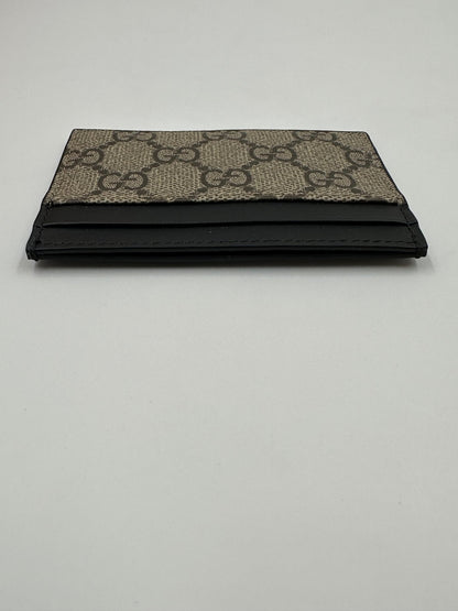 Gucci Card Case GG Supreme Tela Rivestita Nera — Porta Carte - Etoilux