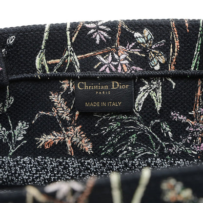 Christian Dior Dior Book Tote Borsa media in tela floreale nera M1296 BP - Etoilux