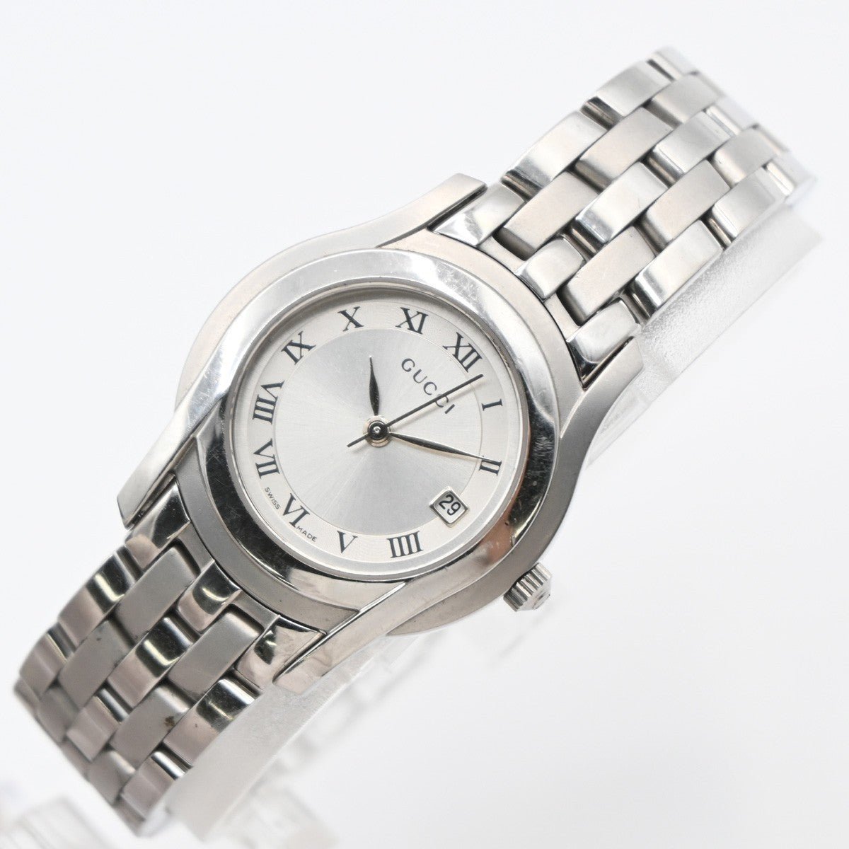 Gucci 5500L Orologio al Quarzo in Acciaio Inossidabile Quadrante Bianco – 25 mm - Etoilux