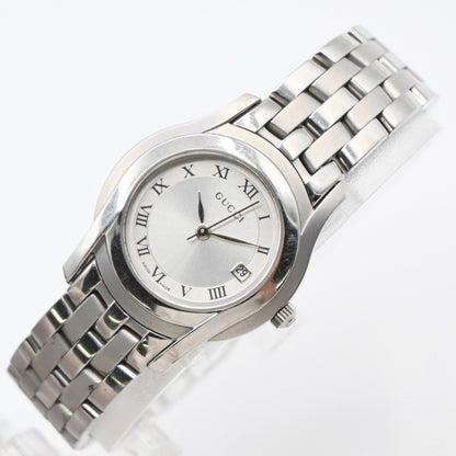 Gucci 5500L Orologio al Quarzo in Acciaio Inossidabile Quadrante Bianco – 25 mm - Etoilux