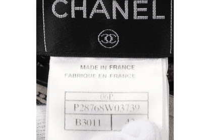 CHANEL – Gonna plissettata in pura seta con stampa aeronautica (Collezione 06P) Taglia: 42 IT Made in France - Etoilux