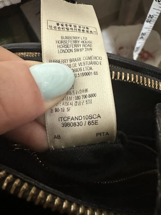 Burberry Orchard Small House Check e Pelle Nera – 27 cm - Etoilux
