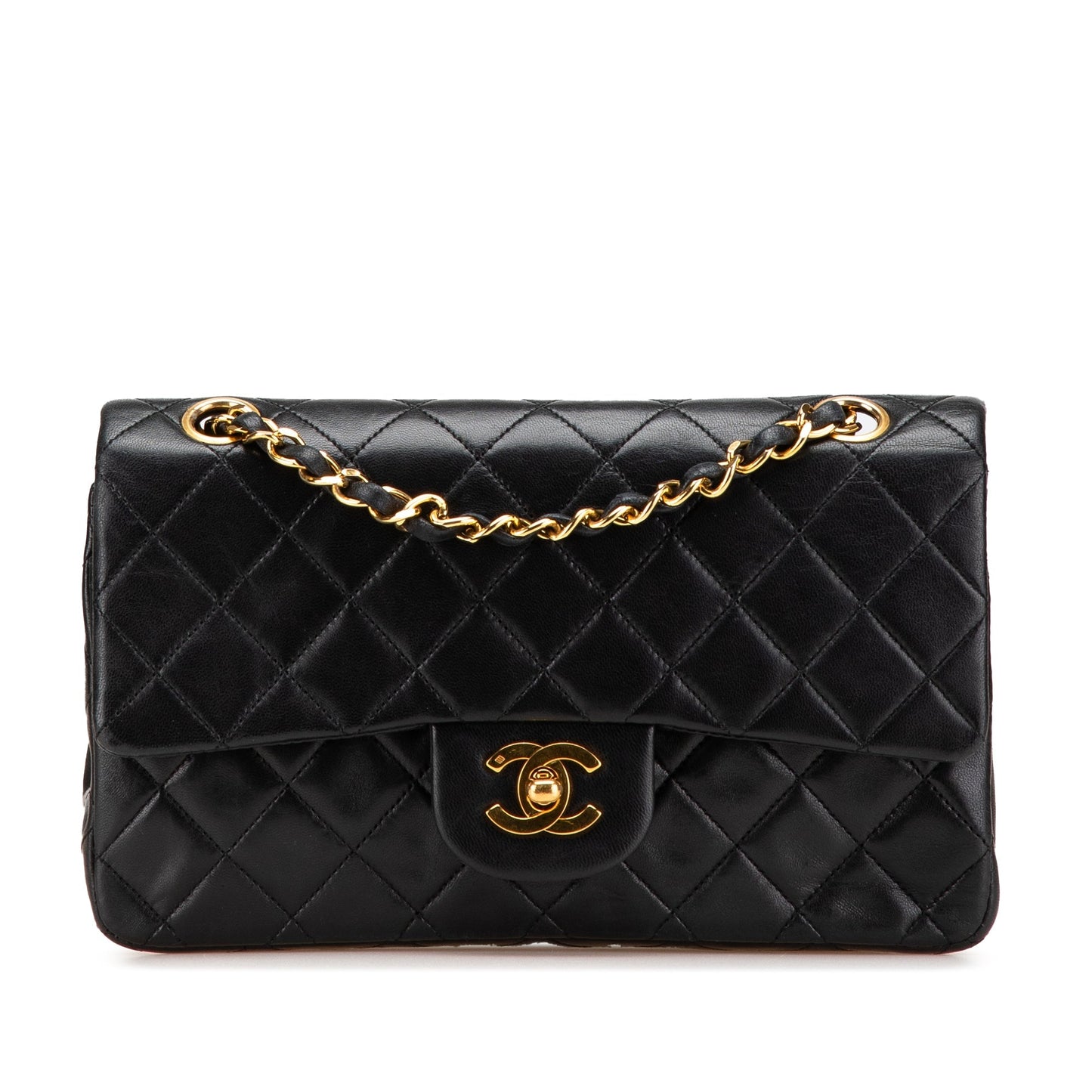 Chanel – Classic Flap Small Double Flap in Pelle di Agnello Nera - Etoilux