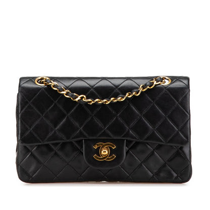 Chanel – Classic Flap Small Double Flap in Pelle di Agnello Nera - Etoilux