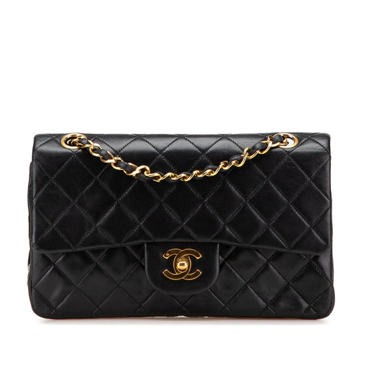 Chanel – Classic Flap Small Double Flap in Pelle di Agnello Nera - Etoilux