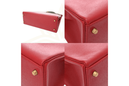 Hermès Kelly 35 Retourne – Pelle Epsom Bicolore Rouge H / Vert Veronese – Gold Hardware - Etoilux