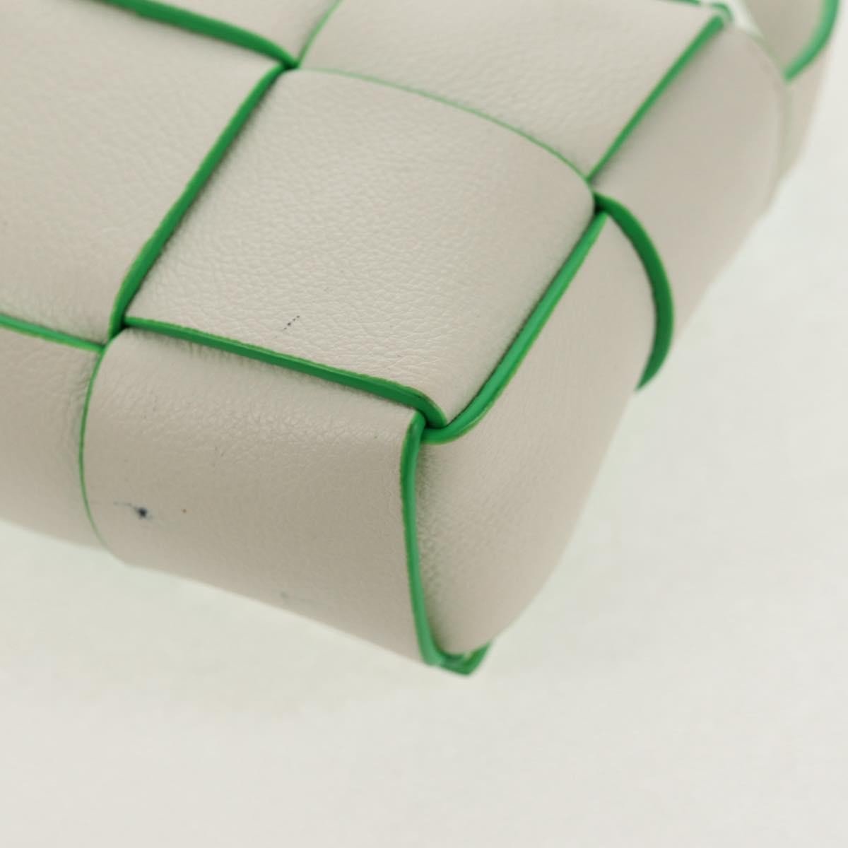 Bottega Veneta Cassette Mini Maxi Intrecciato Bianco/Verde – 12 cm - Etoilux