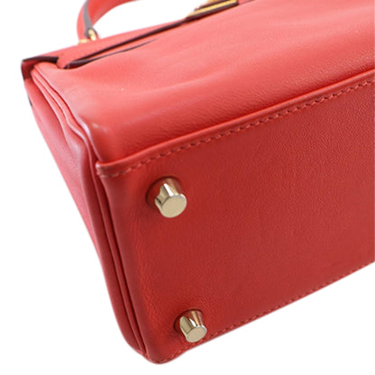 Hermès Kelly II Retourne 25 in pelle Swift Rouge Pivoine Anno 2015 – Made in France - Etoilux