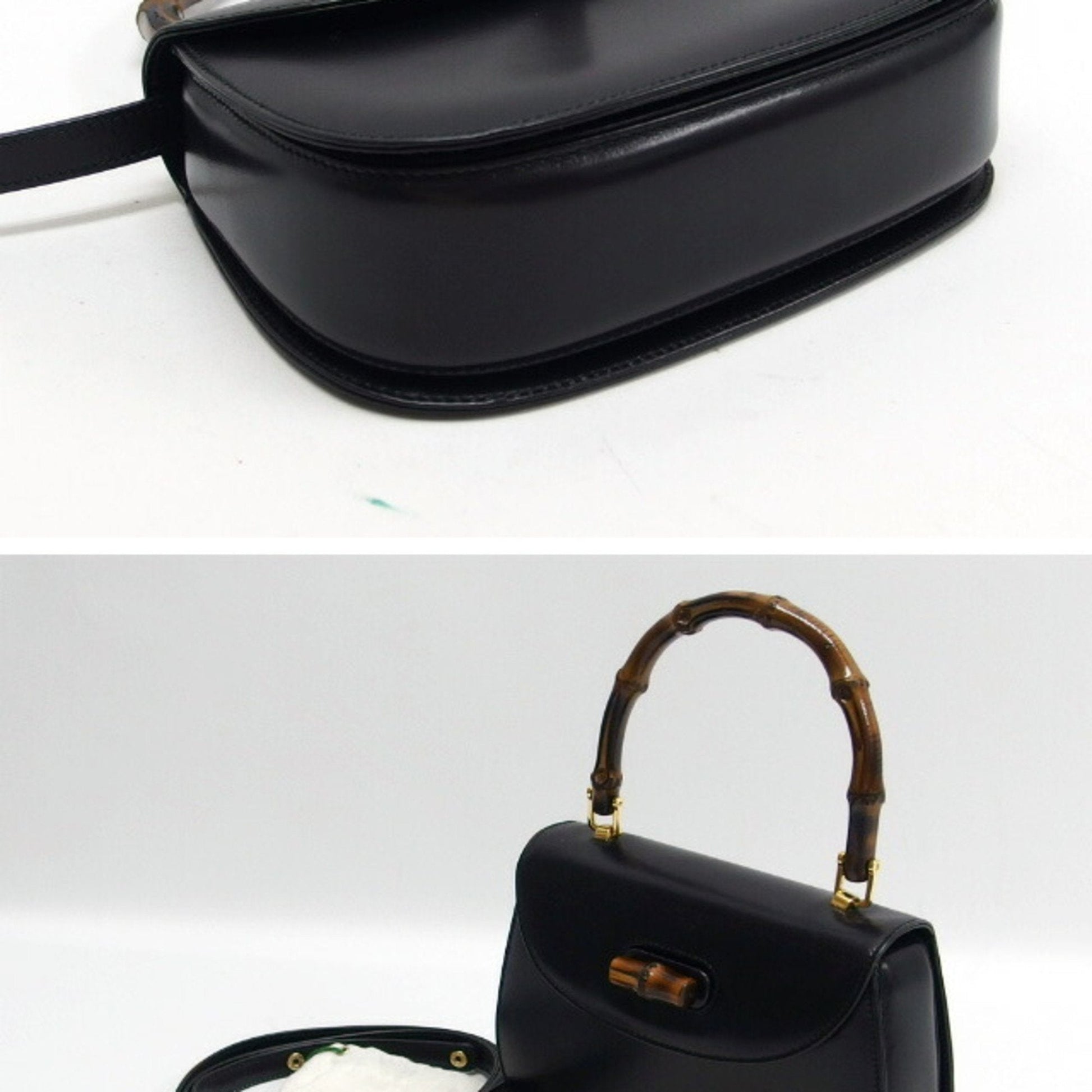 Gucci Bamboo Top Handle Bag in pelle nera – 21 cm - Etoilux