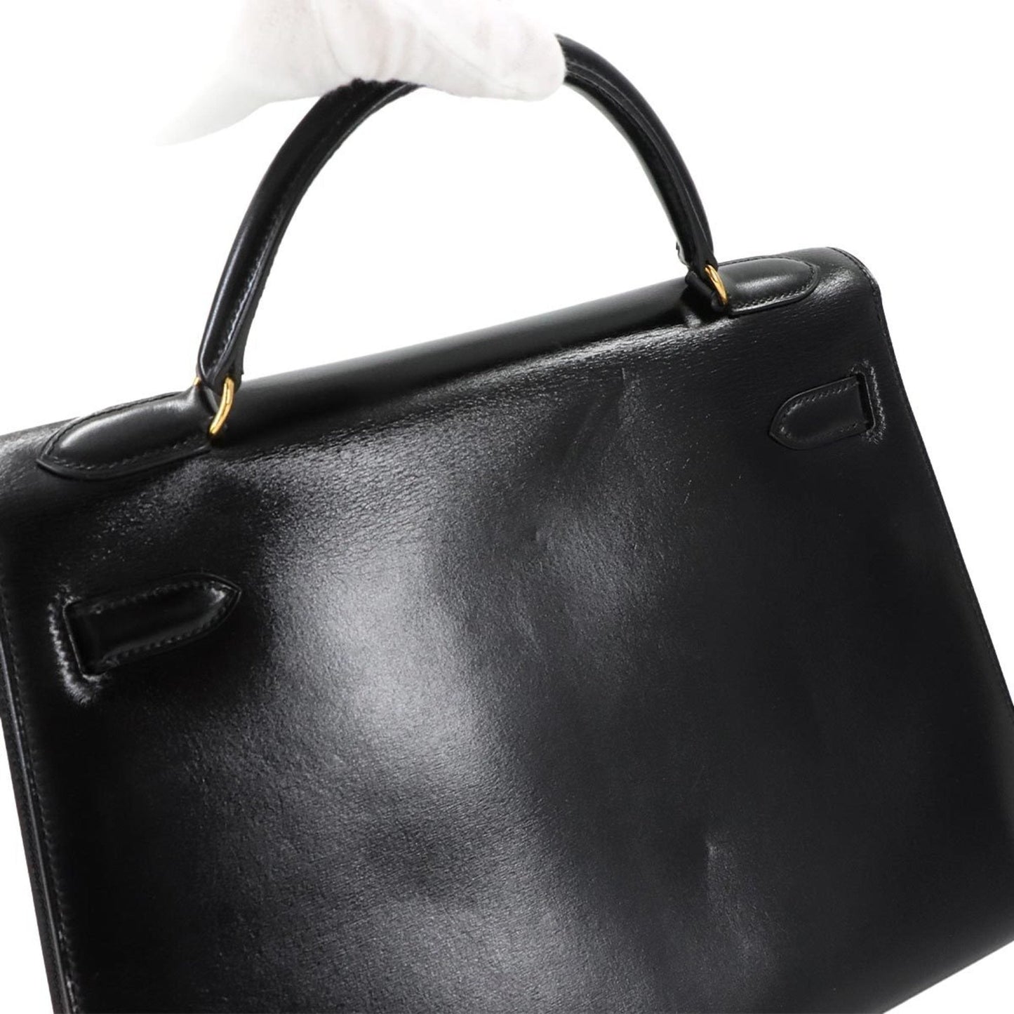Hermès Kelly 32 in Pelle Nera – Oro - Etoilux