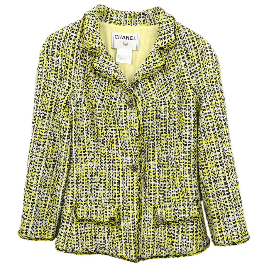 Chanel Giacca Monopetto Tweed Gialla – Collezione 2006 – Taglia 38 - Etoilux