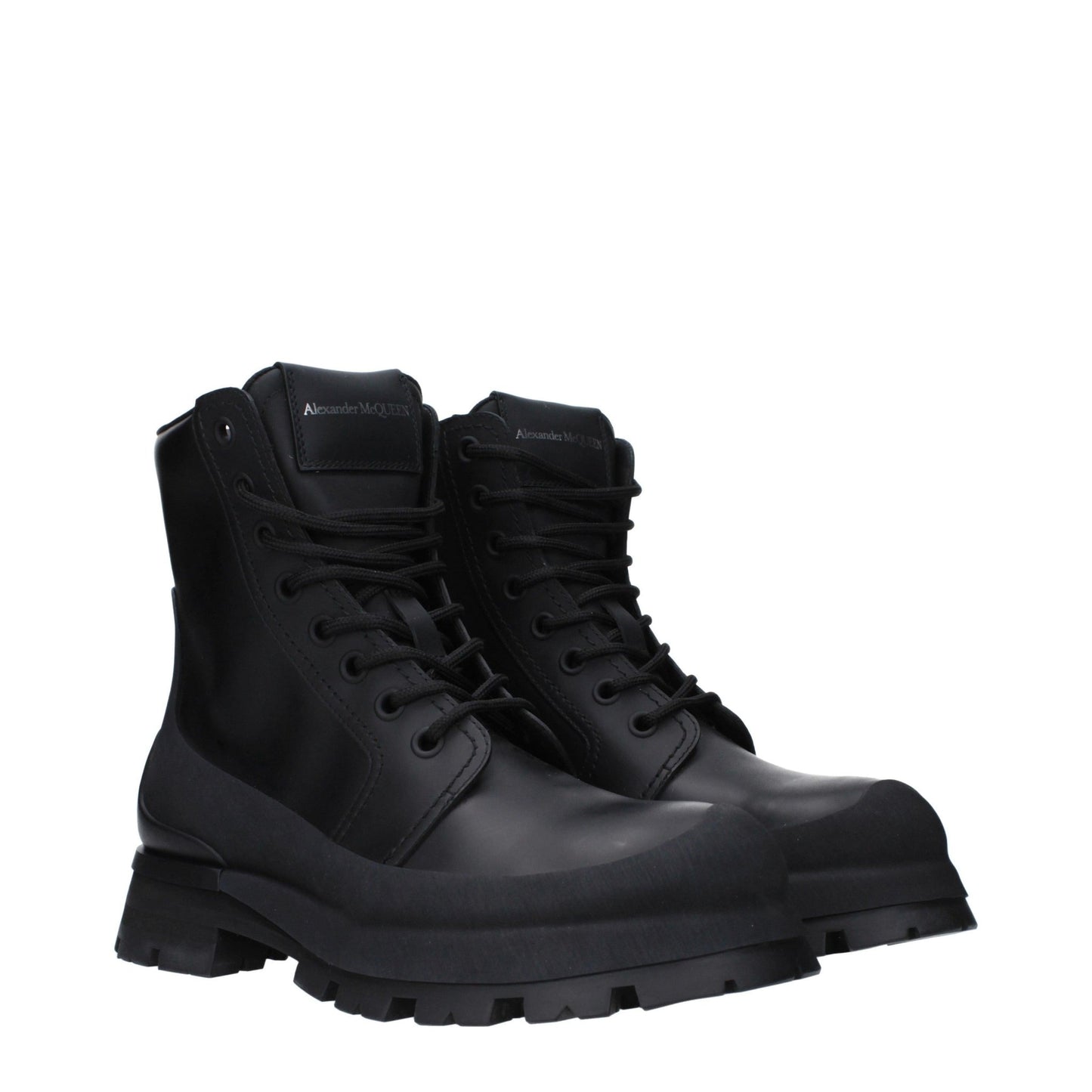 Alexander McQueen – Anfibio in Pelle Nera con Suola Chunky - Etoilux