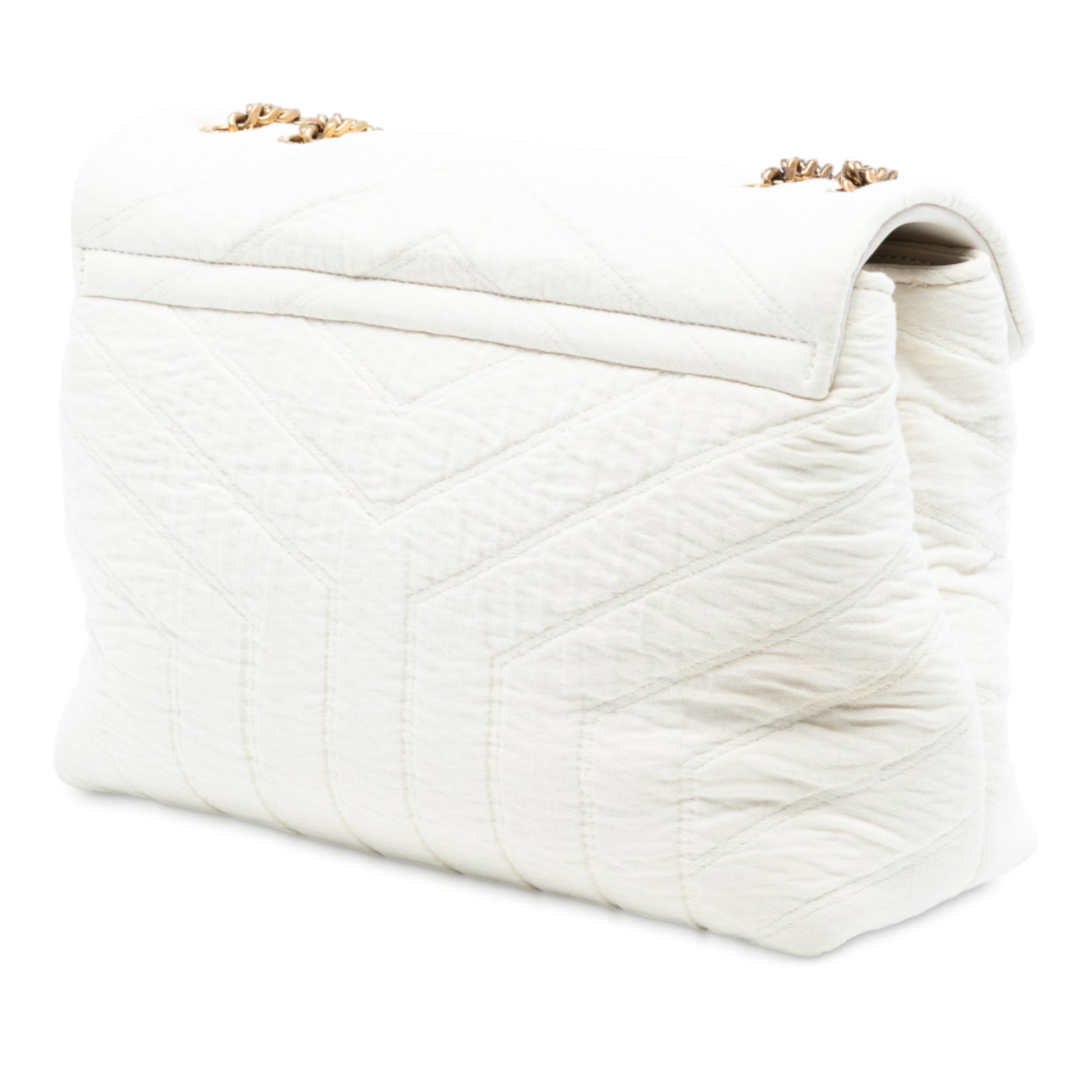 Saint Laurent Loulou Puffer Small in Jersey Bianco – 2023 - Etoilux