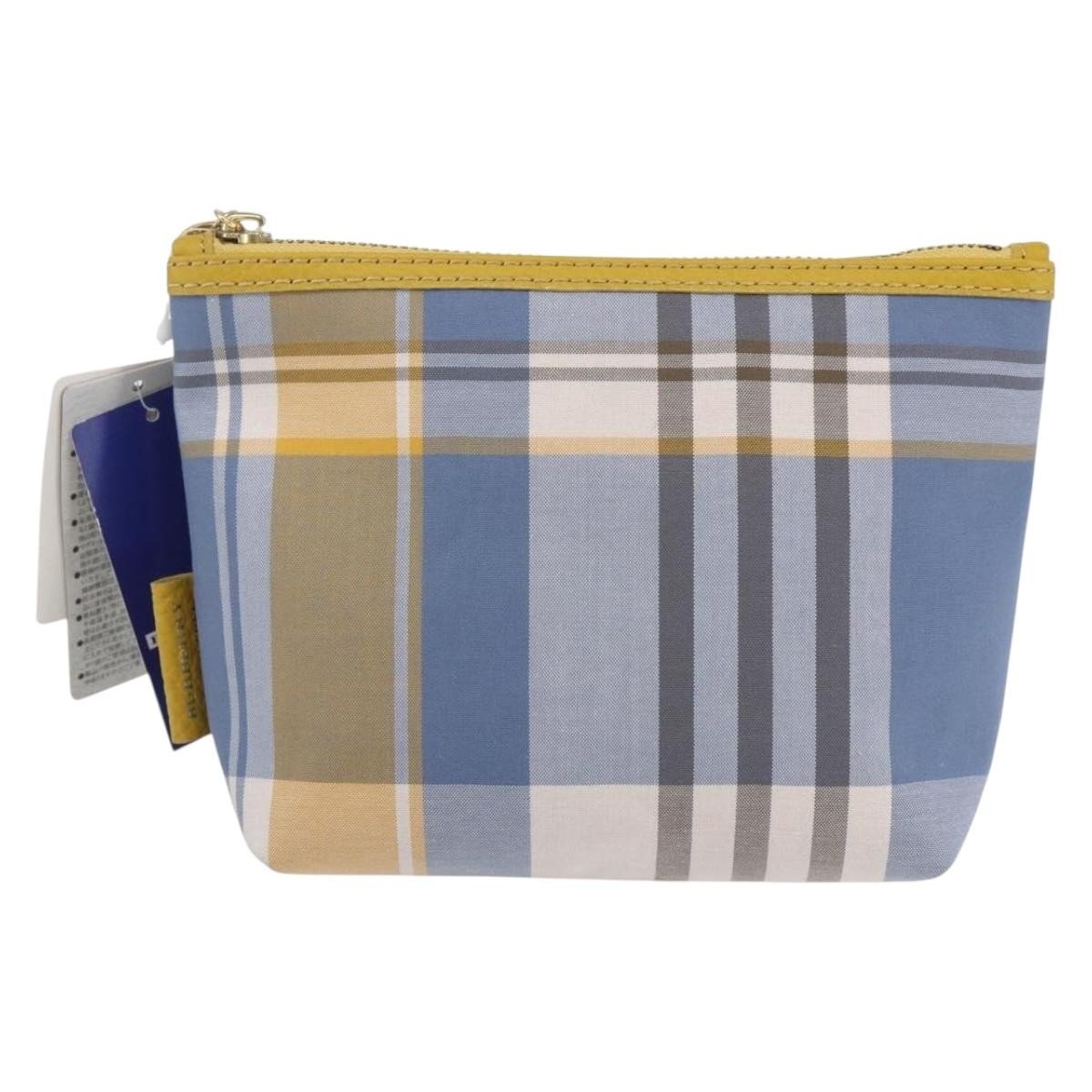Burberry Nova Check Pochette Tela Azzurra Giallo Senape | Pre-owned | Etoilux