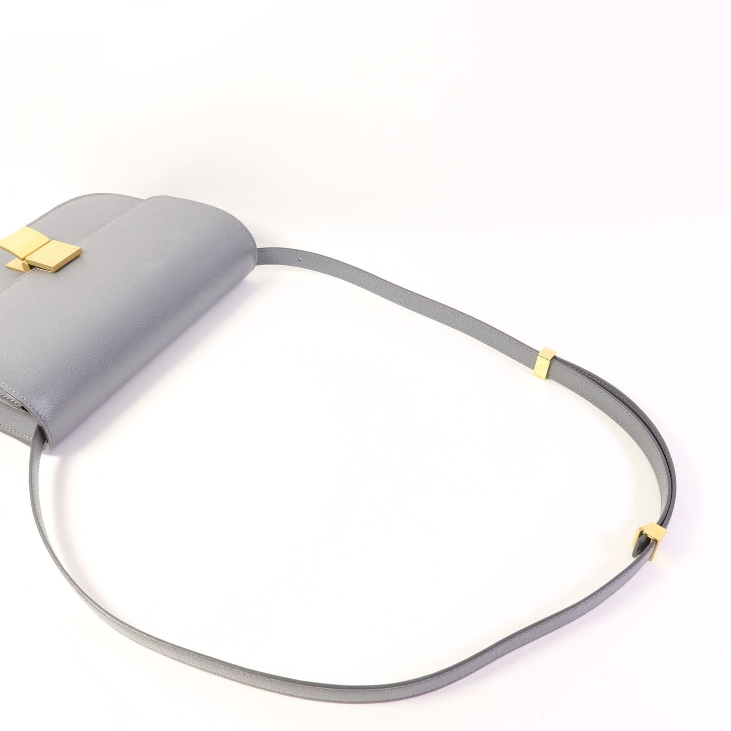 Céline Classic Box Medium Liséré Grigio Ardesia Hardware Dorato – 23 cm - Etoilux