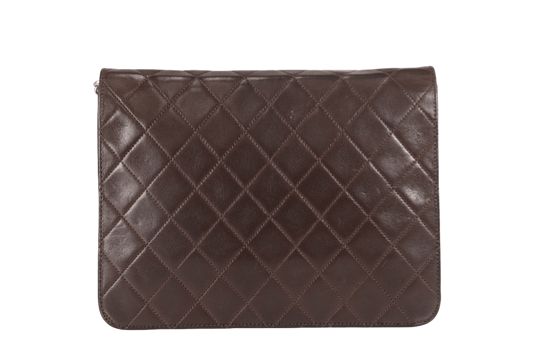 Chanel Push Lock 22 a catena Marrone