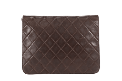 Chanel Push Lock 22 a catena Marrone