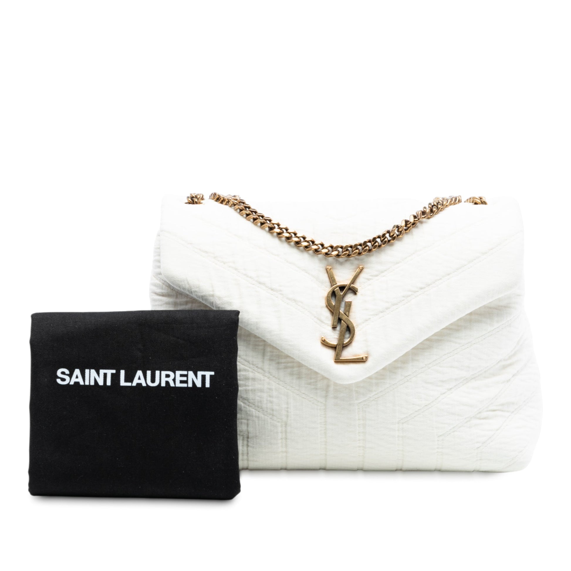 Saint Laurent Loulou Puffer Small in Jersey Bianco – 2023 - Etoilux