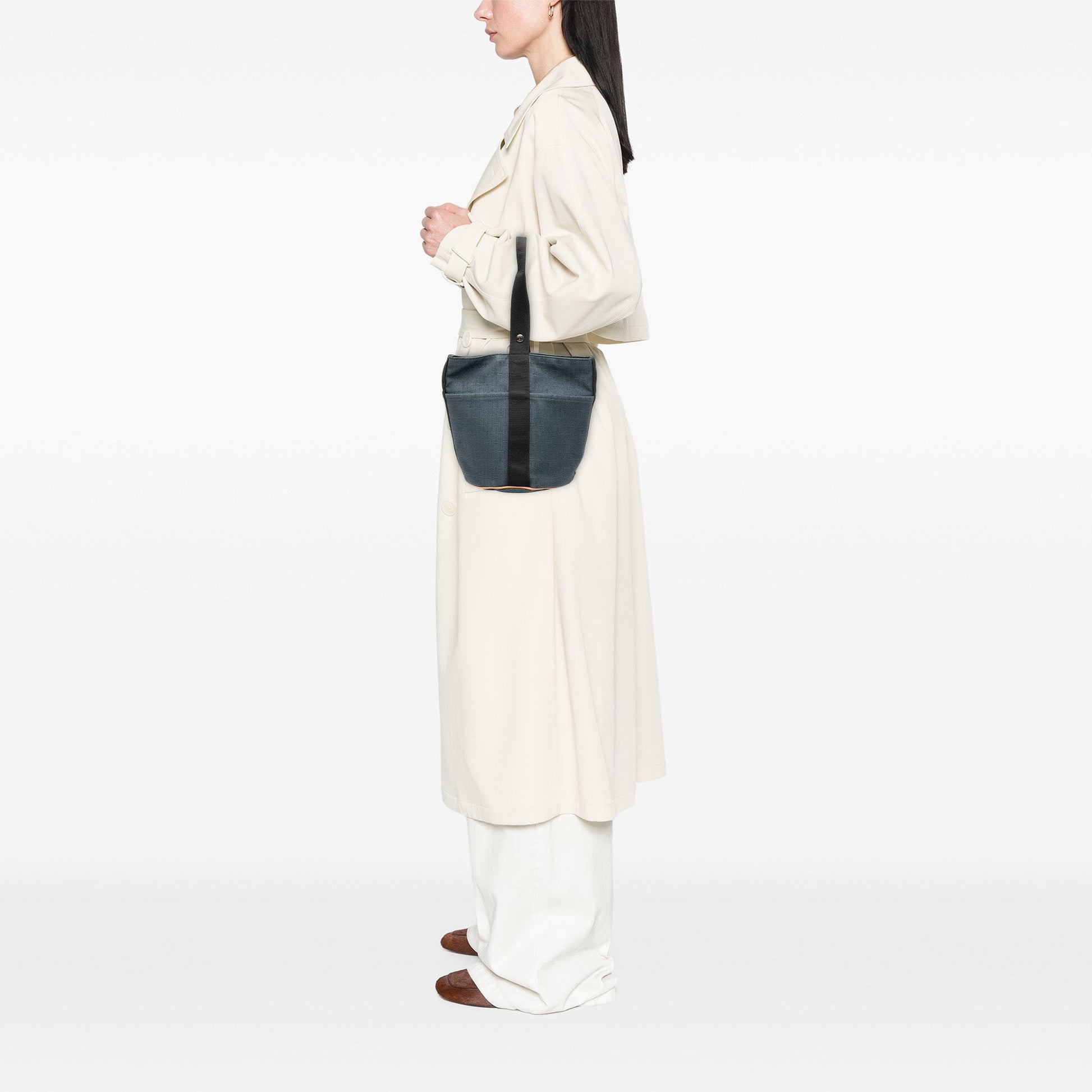 Hermès Saxo MM Tela Blu Marine — 26 cm - Etoilux