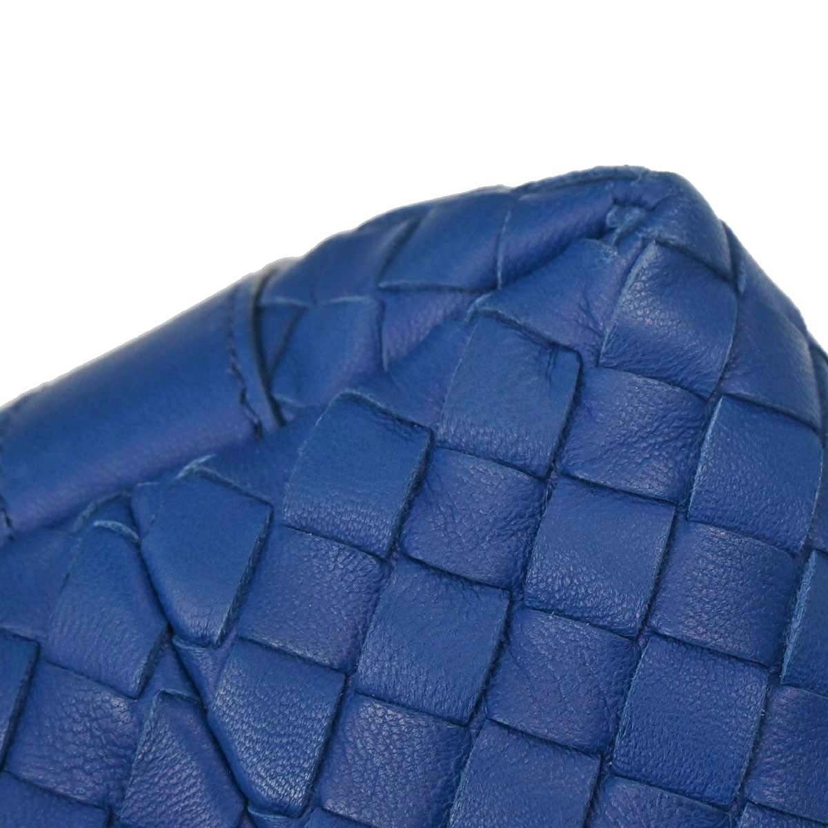Bottega Veneta Intrecciato Nappa Cobalt Blue Hardware Dorato 2008 — Mini Hobo - Etoilux