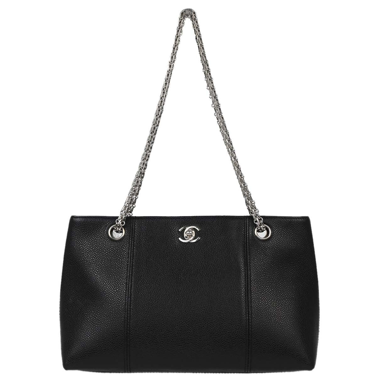 Chanel Mademoiselle Chain Shopping Bag caviar nero fronte