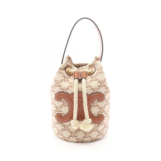 Celine Teen Drawstring Triomphe Canvas Pelle Tan 14,5 cm | Etoilux