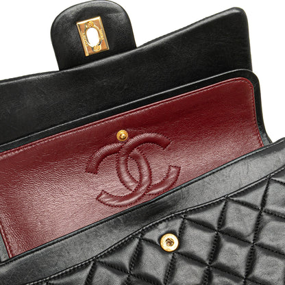 Chanel – Classic Flap Small Double Flap in Pelle di Agnello Nera - Etoilux