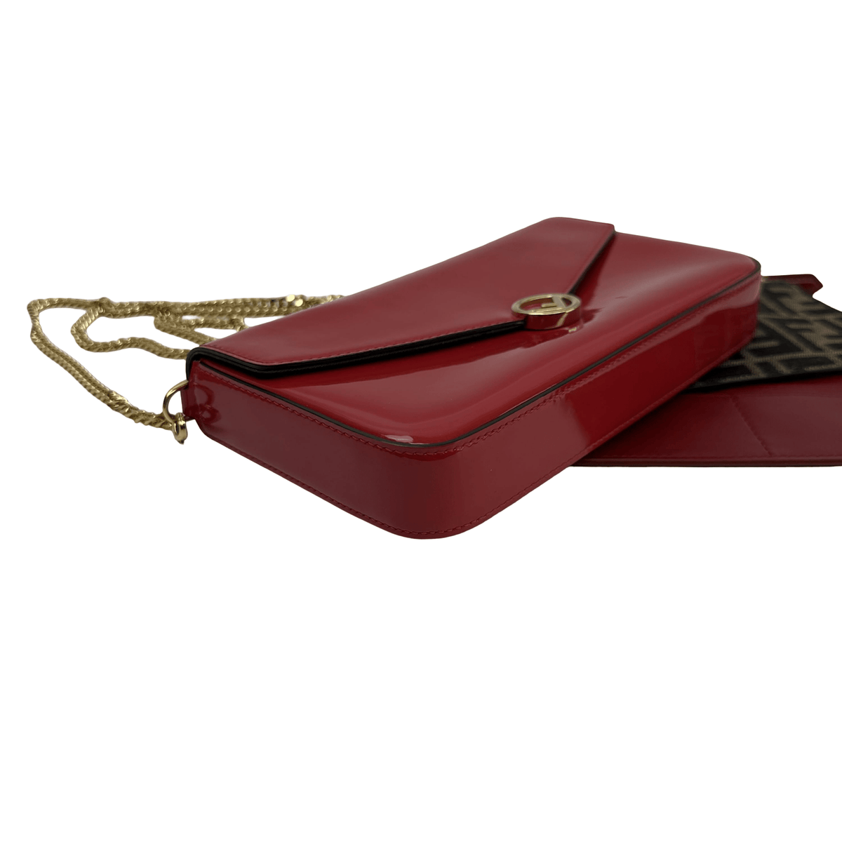 Fendi Wallet on Chain "F is Fendi" in Vernice Rossa con Pochette – 21,5 cm - Etoilux