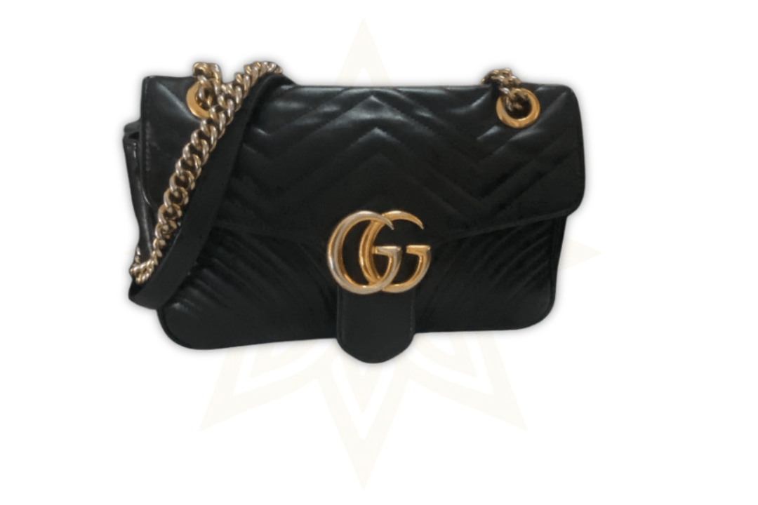 Gucci GG Marmont Small in pelle nera matelassé - Etoilux