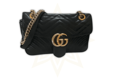 Gucci GG Marmont Small in pelle nera matelassé - Etoilux