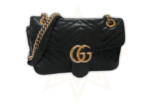 Gucci GG Marmont Small in pelle nera matelassé - Etoilux