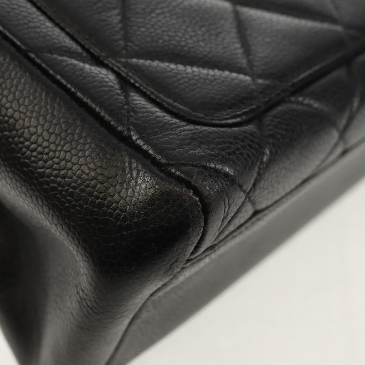 Chanel Single Flap Vintage Pelle Caviar Nera Hardware Oro – 27 cm - Etoilux