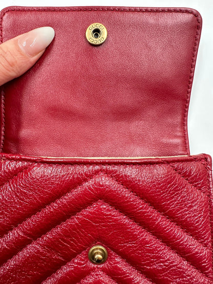 Gucci GG Marmont Multi Pochette Belt Bag Pelle Matelassé Rossa – Set 3 Pezzi - Etoilux