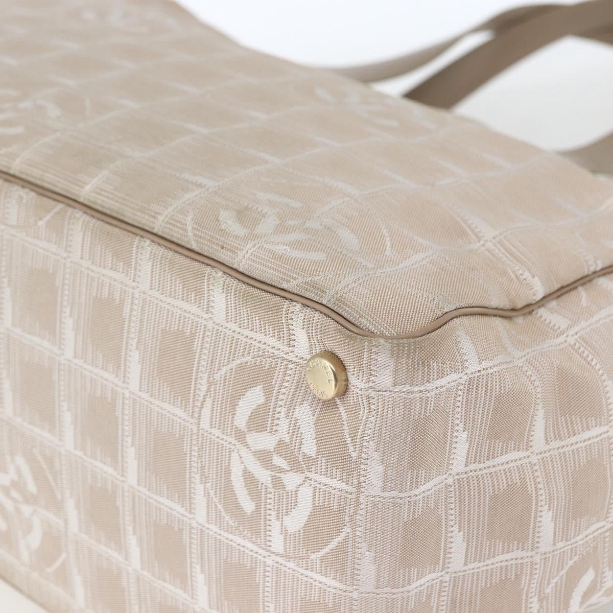 Chanel Travel Line Tote Medium Nylon Jacquard Beige – Serie 9390405 - Etoilux