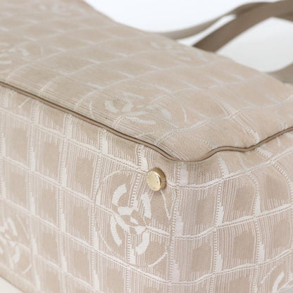 Chanel Travel Line Tote Medium Nylon Jacquard Beige – Serie 9390405 - Etoilux