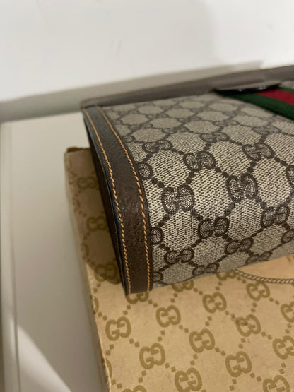 Gucci Vintage Clutch GG Supreme – Web Stripe - Etoilux