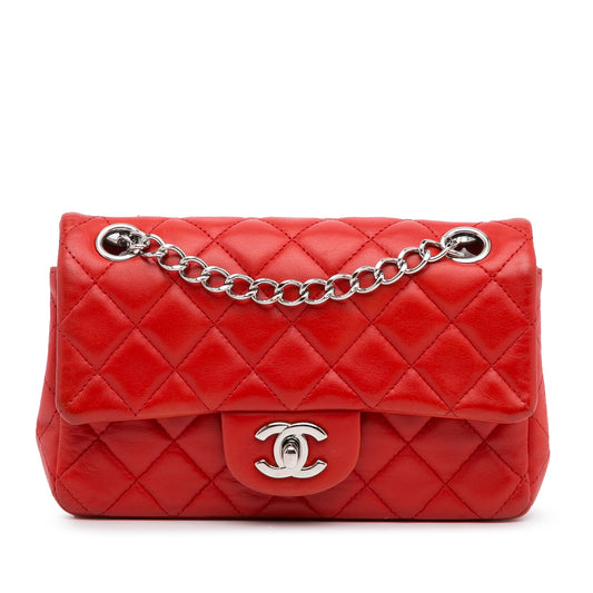 Chanel Mini Rettangolare Classica in Pelle di Agnello con Patta Singola - Etoilux
