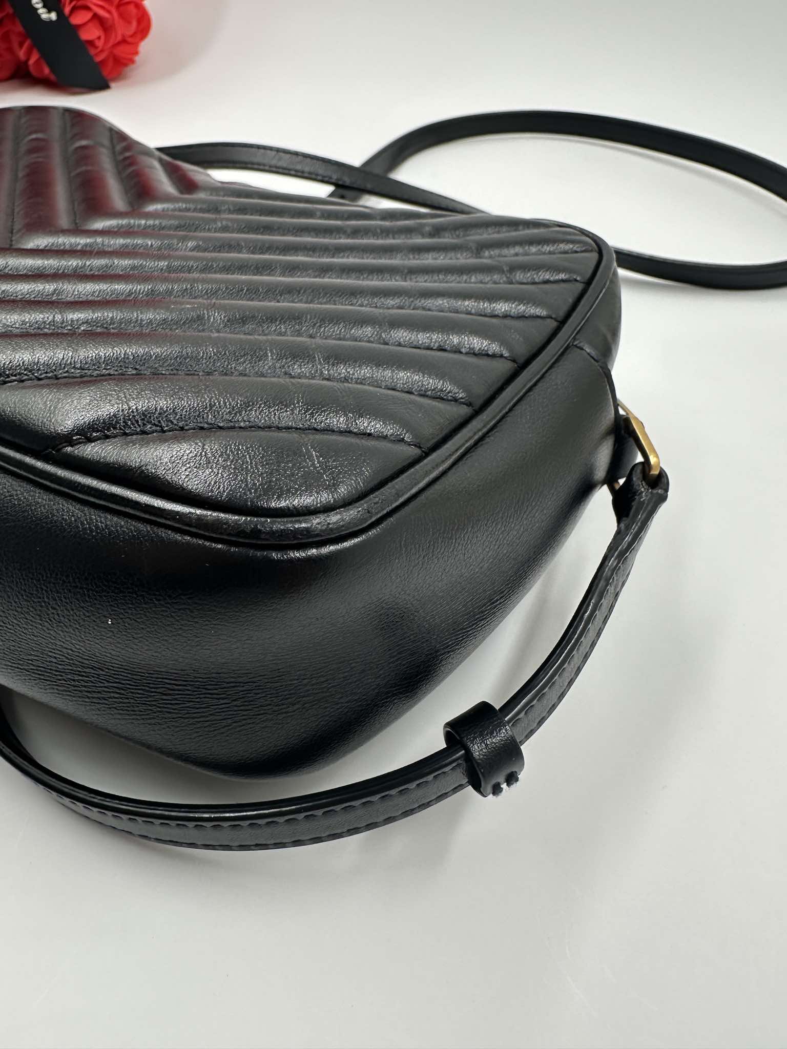 Saint Laurent Lou Camera Bag Pelle Nera Matelassé – Medium - Etoilux