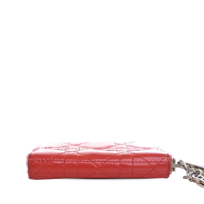 Christian Dior – Portafoglio Lady Dior in Vernice Rosso Corallo – 2014 - Etoilux
