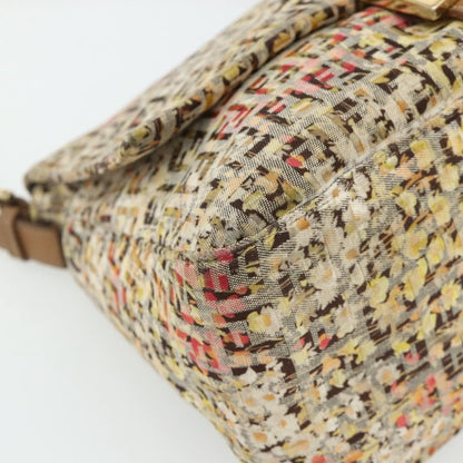 Fendi Mamma Baguette Zucca Floral Canvas Multicolor Hardware Oro – 27 cm - Etoilux