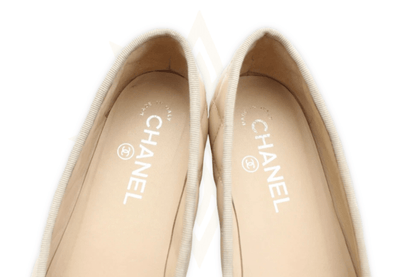 Chanel Ballerine Classiche Beige & Nero in Pelle Trapuntata Taglia: 38C – Made in Italy - Etoilux