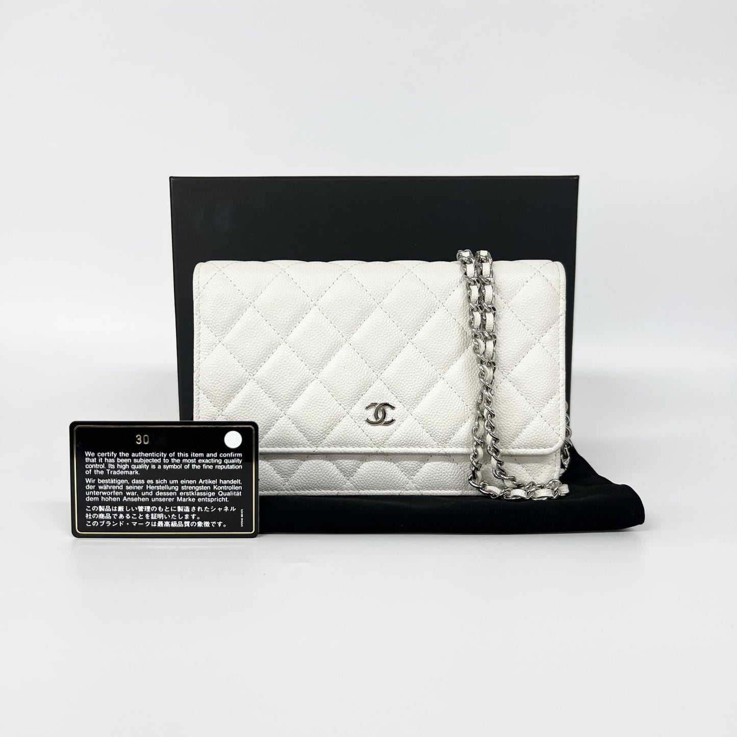 Chanel Wallet on Chain WOC – Caviar Bianco · 20 cm - Etoilux