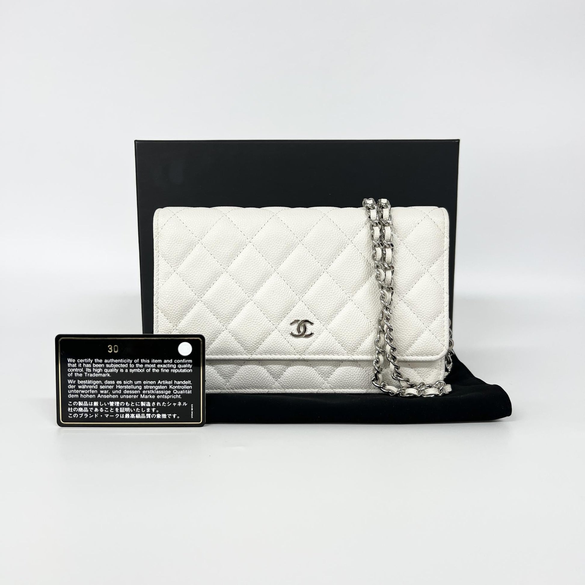 Chanel Wallet on Chain WOC – Caviar Bianco · 20 cm - Etoilux