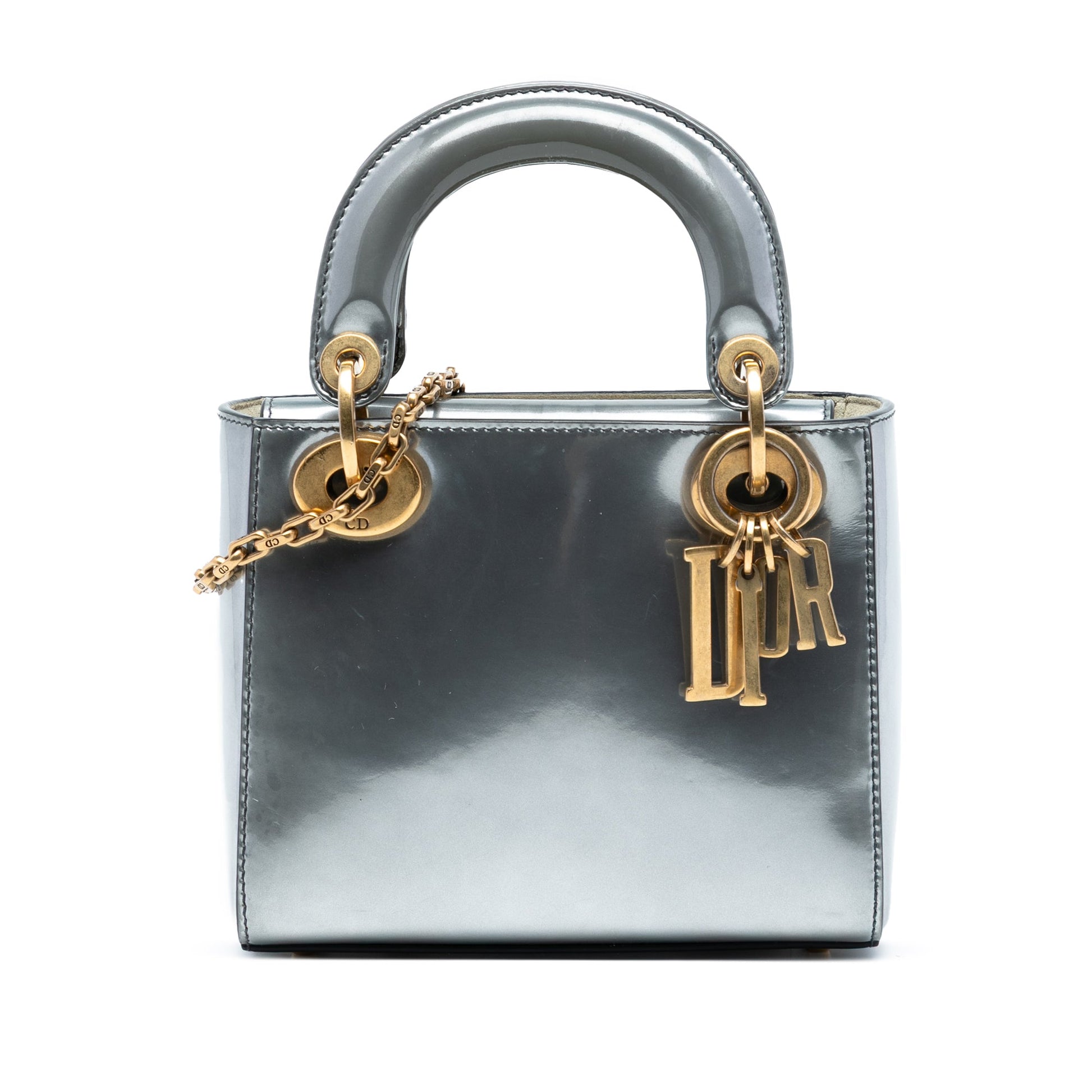 Dior Mini Lady Dior – Vernice Metallizzata Argento (2018) - Etoilux